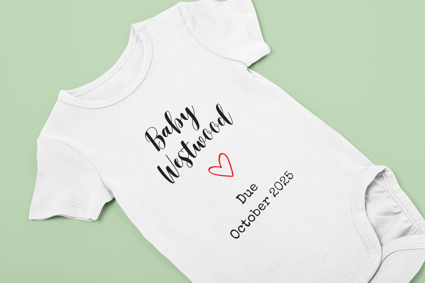 Pregnancy Announcement - Personalised Name Baby Bodysuit - Baby due in ...