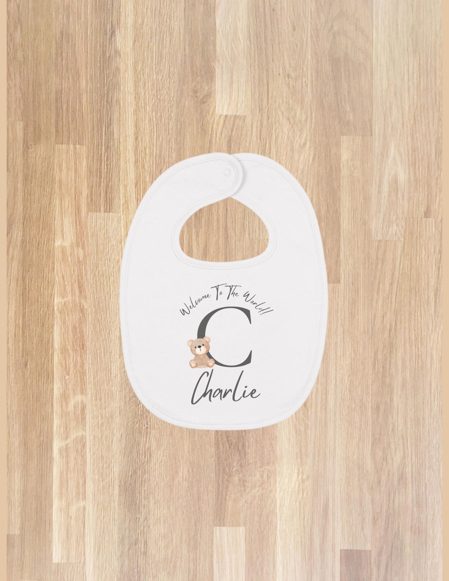 Personalised baby name bodysuit, Customisable baby name reveal sleep suit, Welcome to the world new baby vest, Baby bear grow gift