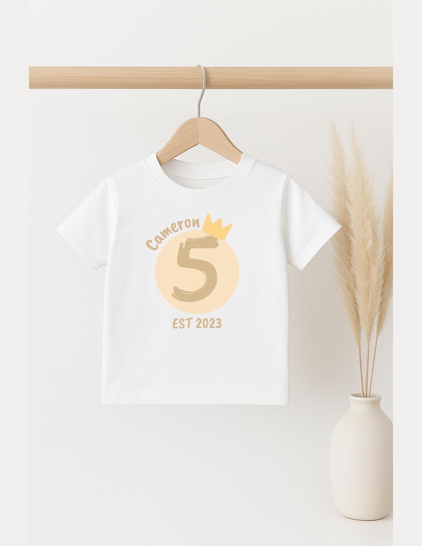 Personalised Birthday T-shirt with Name Age and Year Est - Cute and colourful kids T-shirt - Birthday top