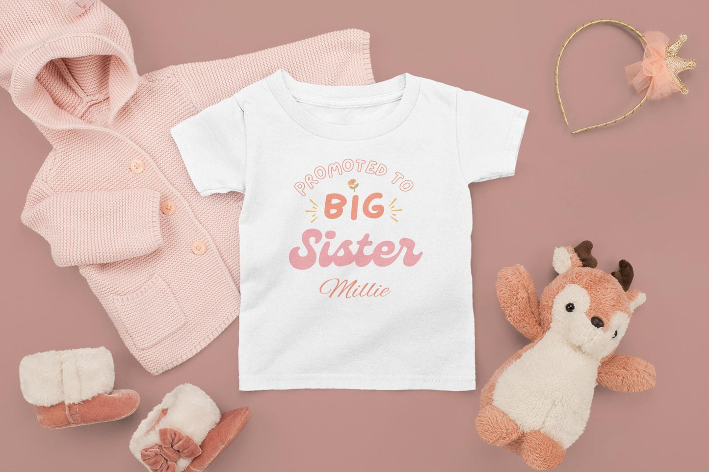 Promoted to Big Sister - Personalised Pregnancy Announcement T-shirt