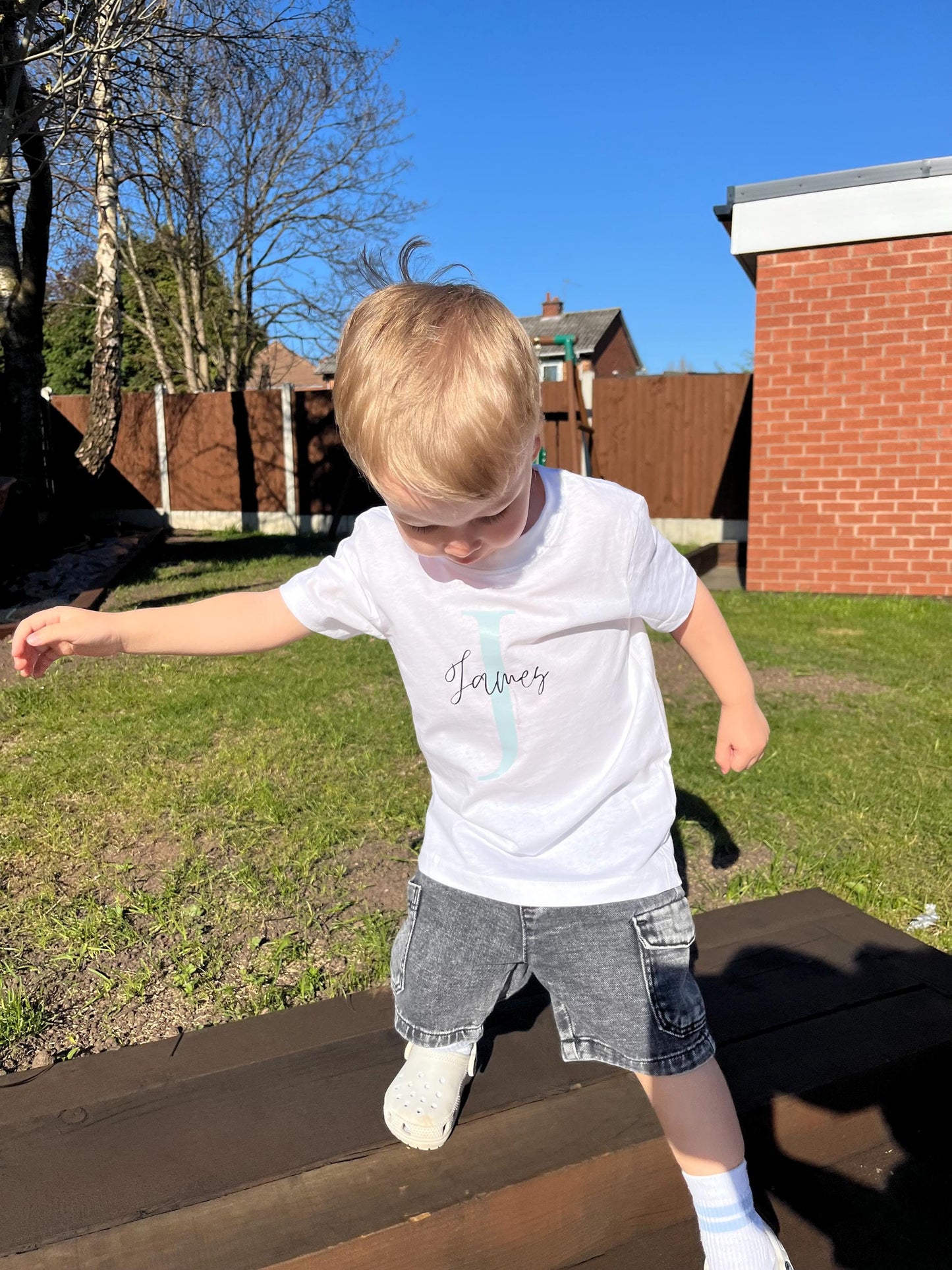Personalised name t-shirt vest or sleep suit for children toddlers and babies, Baby boy gifts, Baby girl gifts, customisable present.