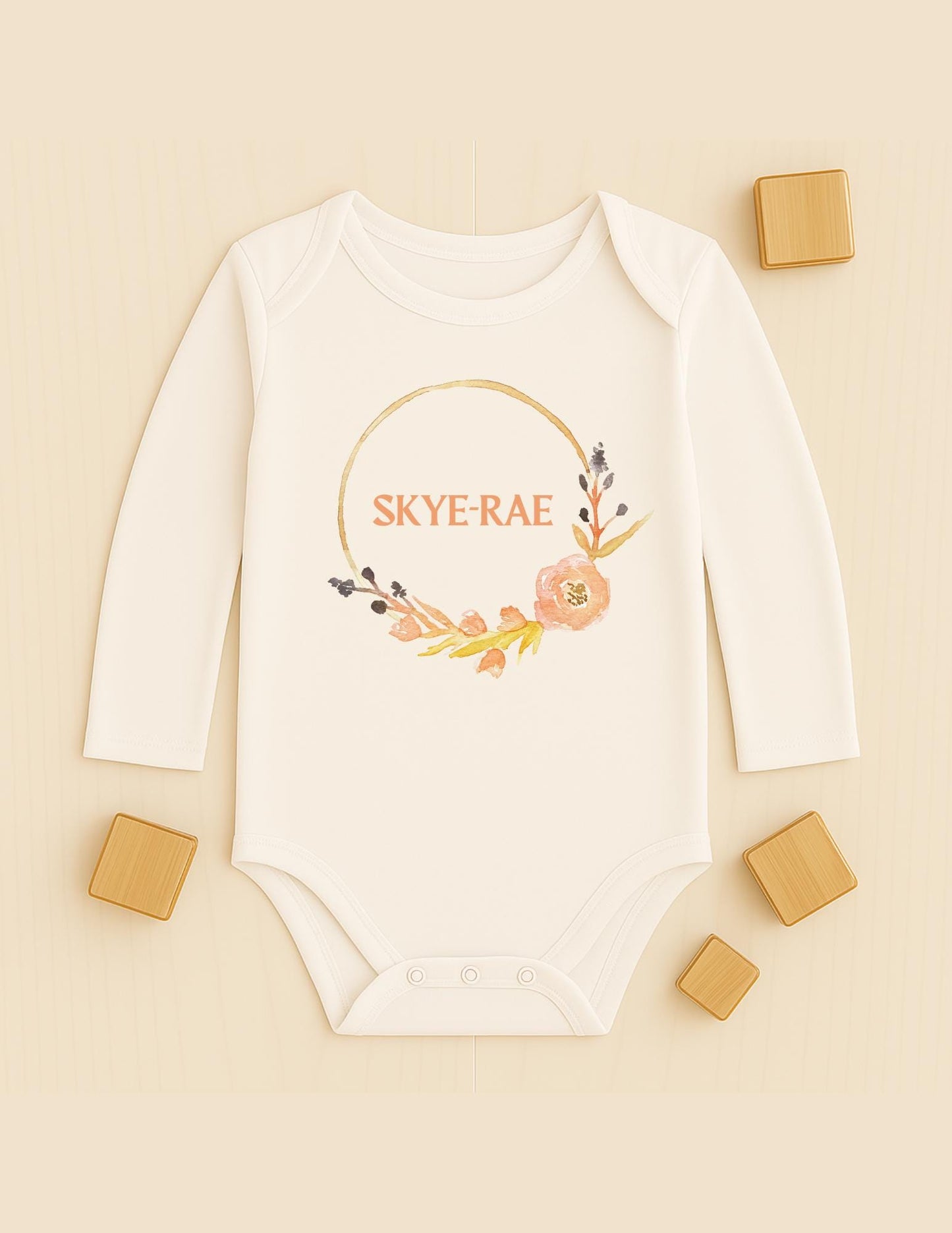 Personalised baby vest bodysuit or sleepsuit, Customisable baby gift, Present for baby girl