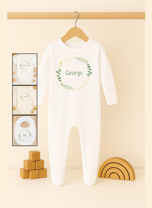 Personalised baby vest bodysuit or sleepsuit, Customisable baby gift, Present for baby boy
