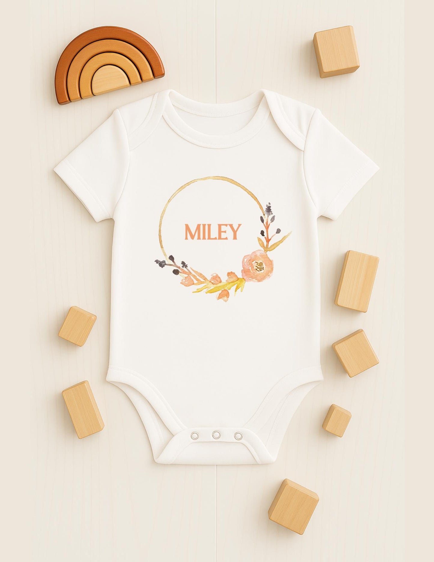 Personalised baby vest bodysuit or sleepsuit, Customisable baby gift, Present for baby girl