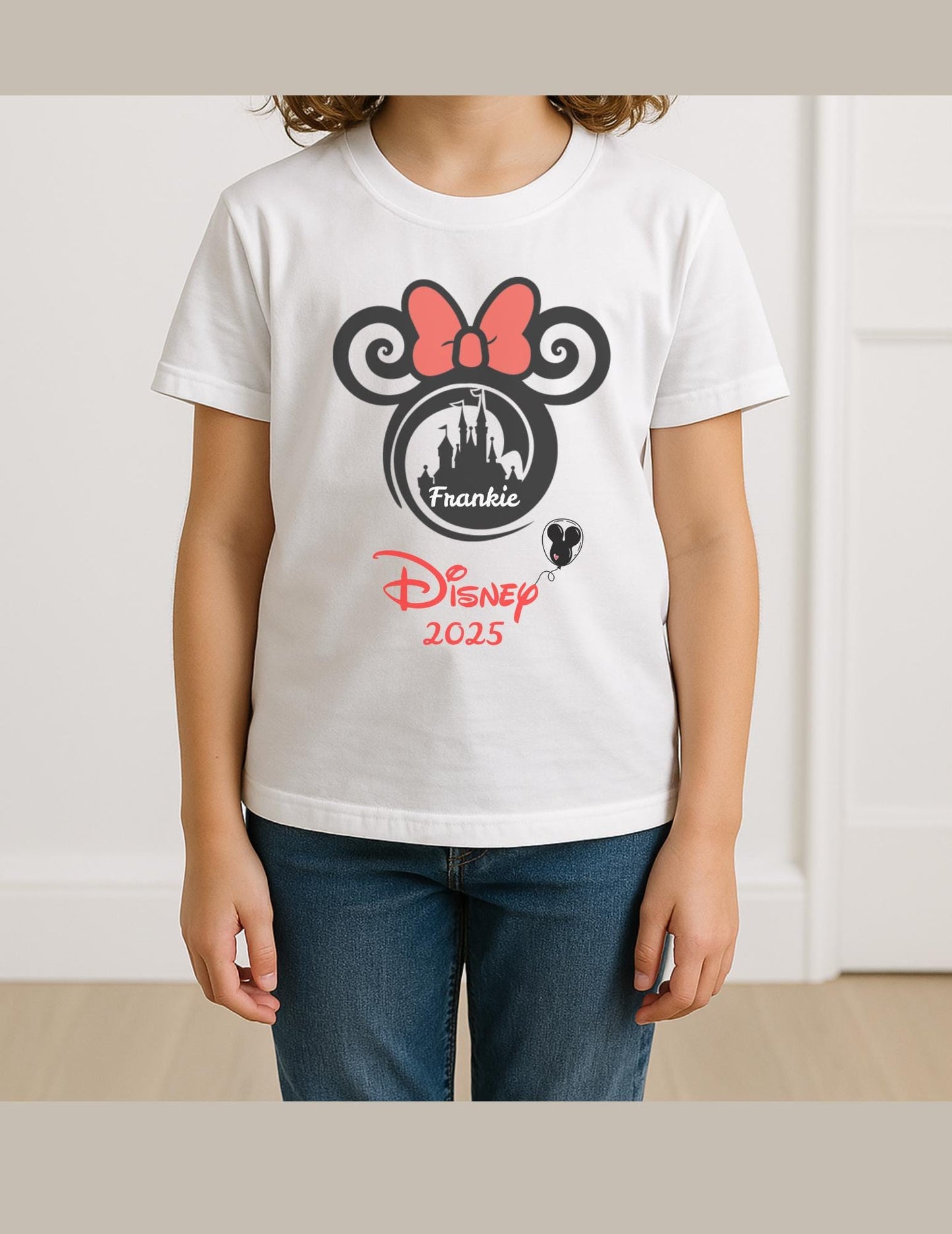 Customised family Disney T-shirts, Personalised kids tops, Mickey Mini Mouse children's clothing