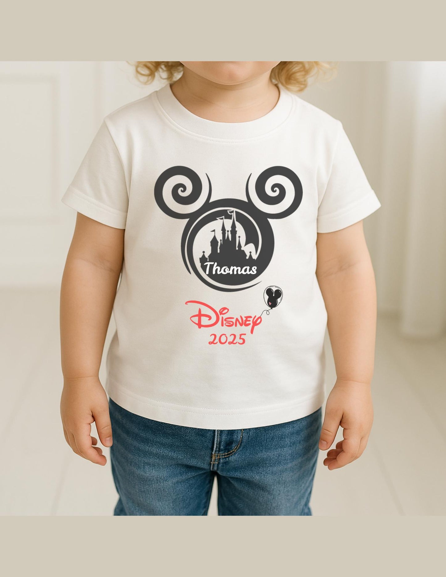 Customised family Disney T-shirts, Personalised kids tops, Mickey Mini Mouse children's clothing